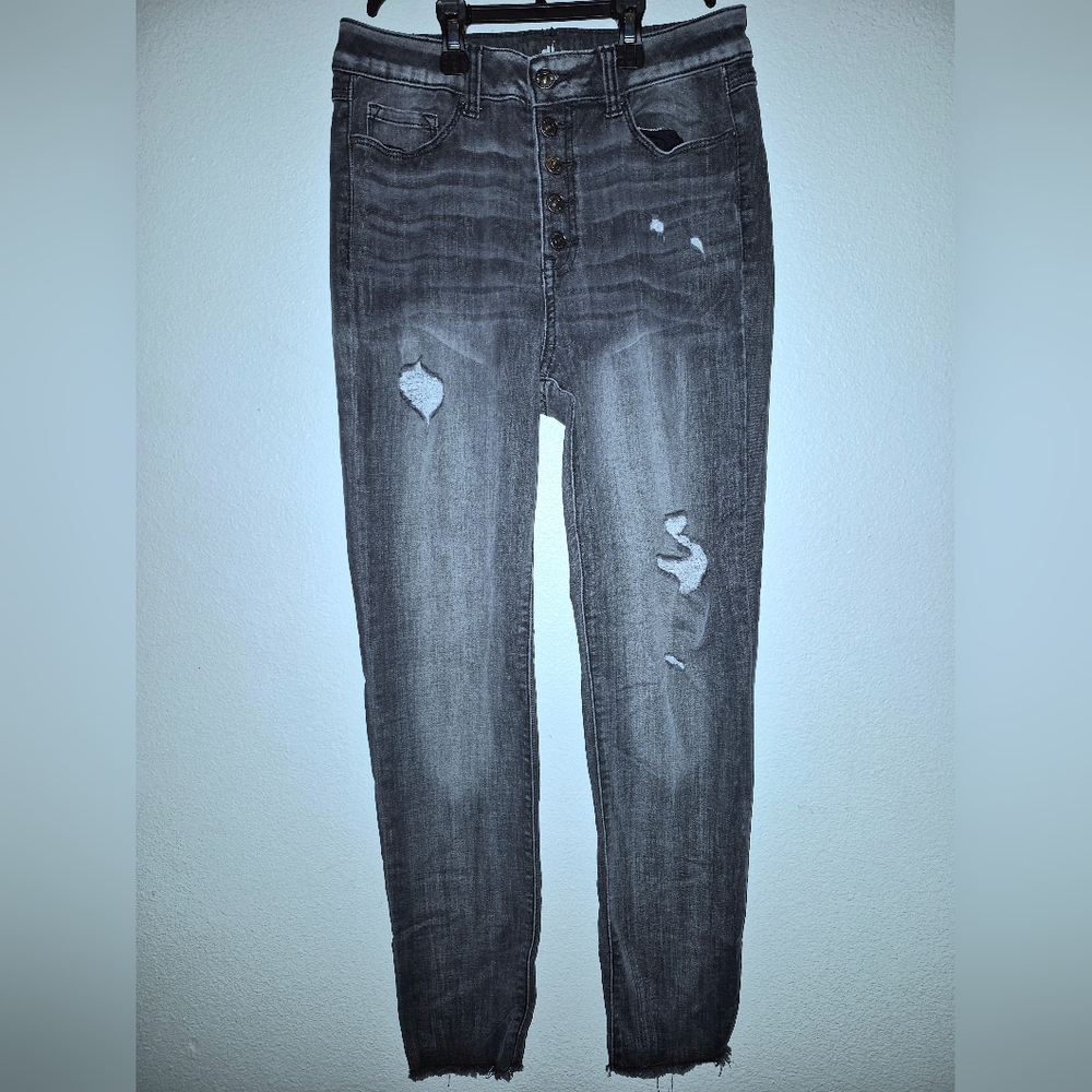 Rewash high waisted ribbed denim skinny jeans size 9/29